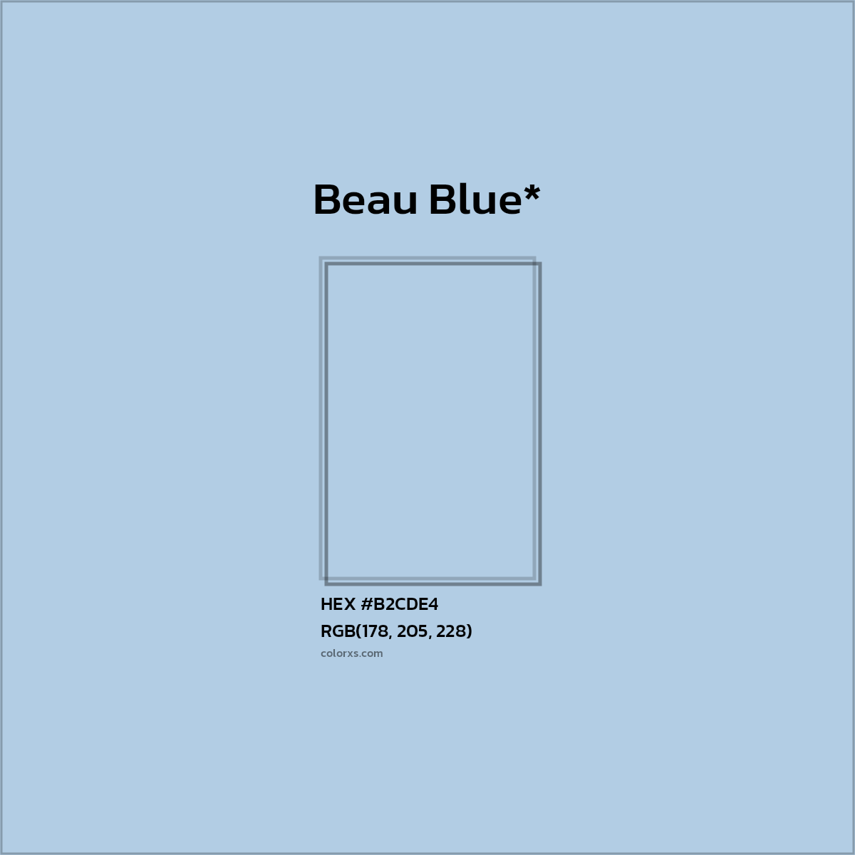 HEX #B2CDE4 Color Name, Color Code, Palettes, Similar Paints, Images