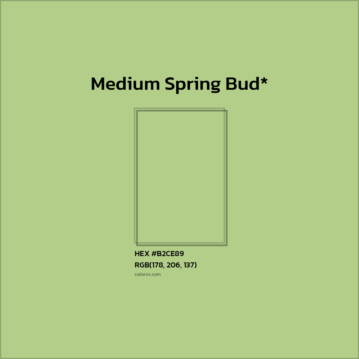 HEX #B2CE89 Color Name, Color Code, Palettes, Similar Paints, Images
