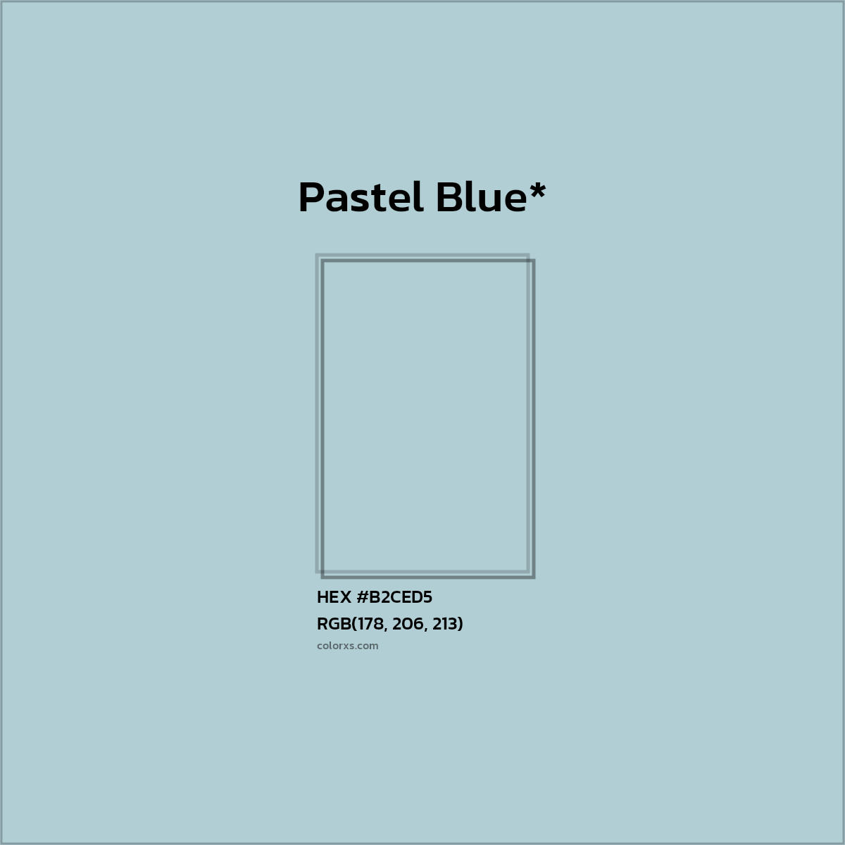 HEX #B2CED5 Color Name, Color Code, Palettes, Similar Paints, Images
