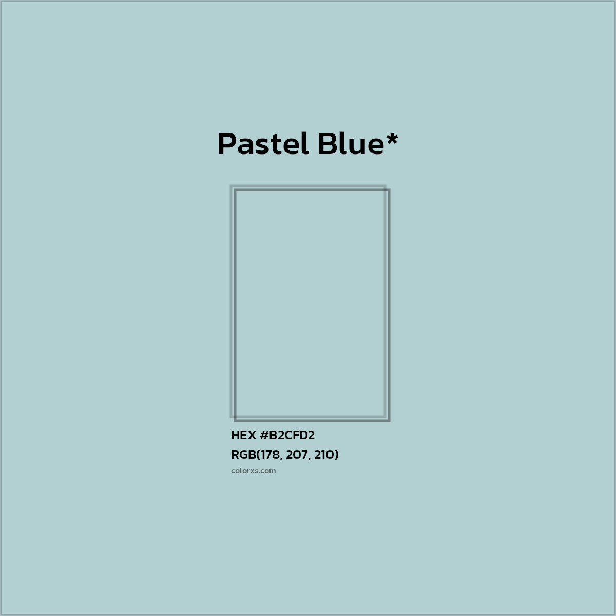 HEX #B2CFD2 Color Name, Color Code, Palettes, Similar Paints, Images