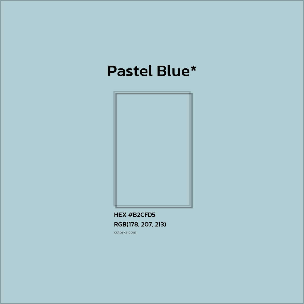 HEX #B2CFD5 Color Name, Color Code, Palettes, Similar Paints, Images