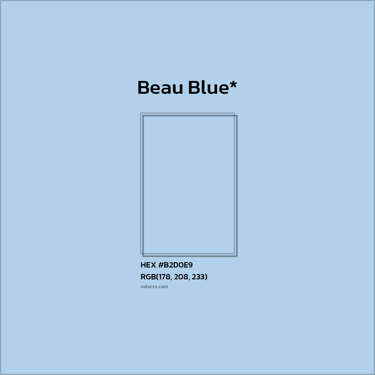 HEX #B2D0E9 Color Name, Color Code, Palettes, Similar Paints, Images