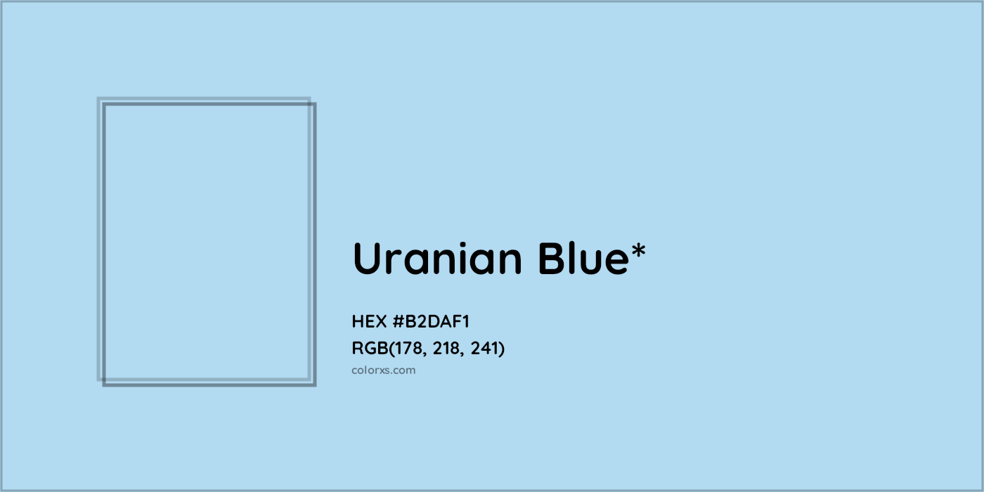HEX #B2DAF1 Color Name, Color Code, Palettes, Similar Paints, Images