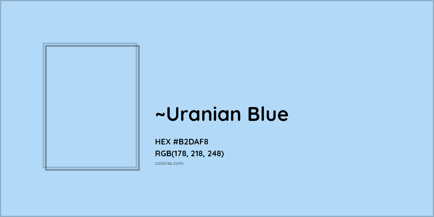 HEX #B2DAF8 Color Name, Color Code, Palettes, Similar Paints, Images