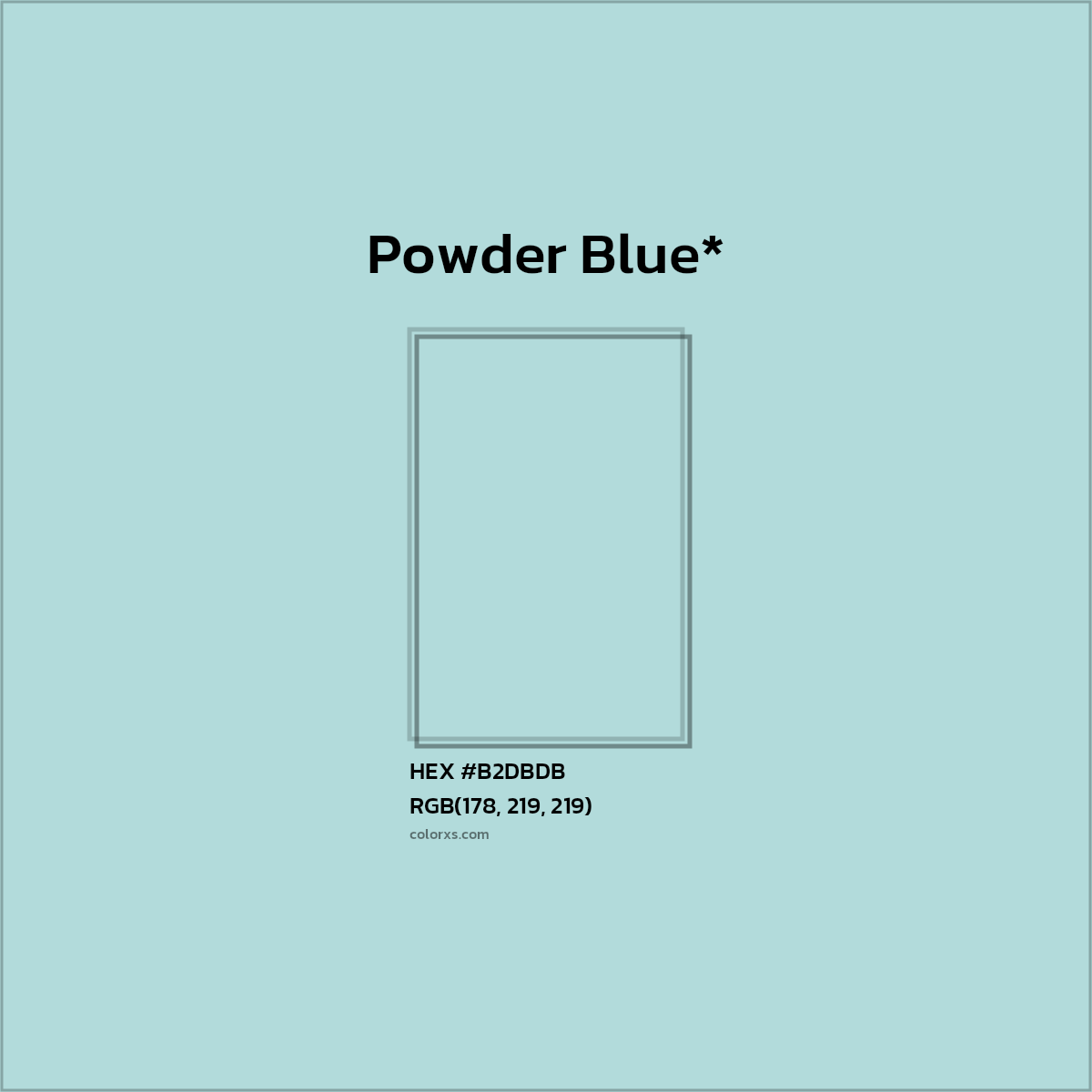 HEX #B2DBDB Color Name, Color Code, Palettes, Similar Paints, Images