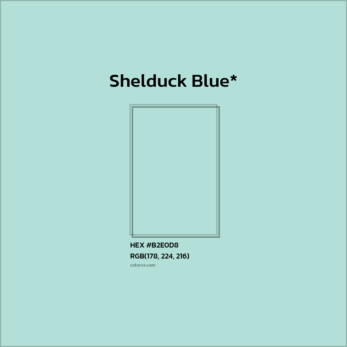 HEX #B2E0D8 Color Name, Color Code, Palettes, Similar Paints, Images