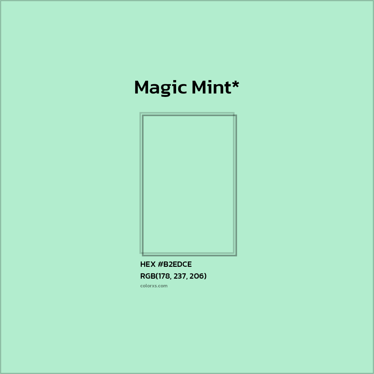 HEX #B2EDCE Color Name, Color Code, Palettes, Similar Paints, Images