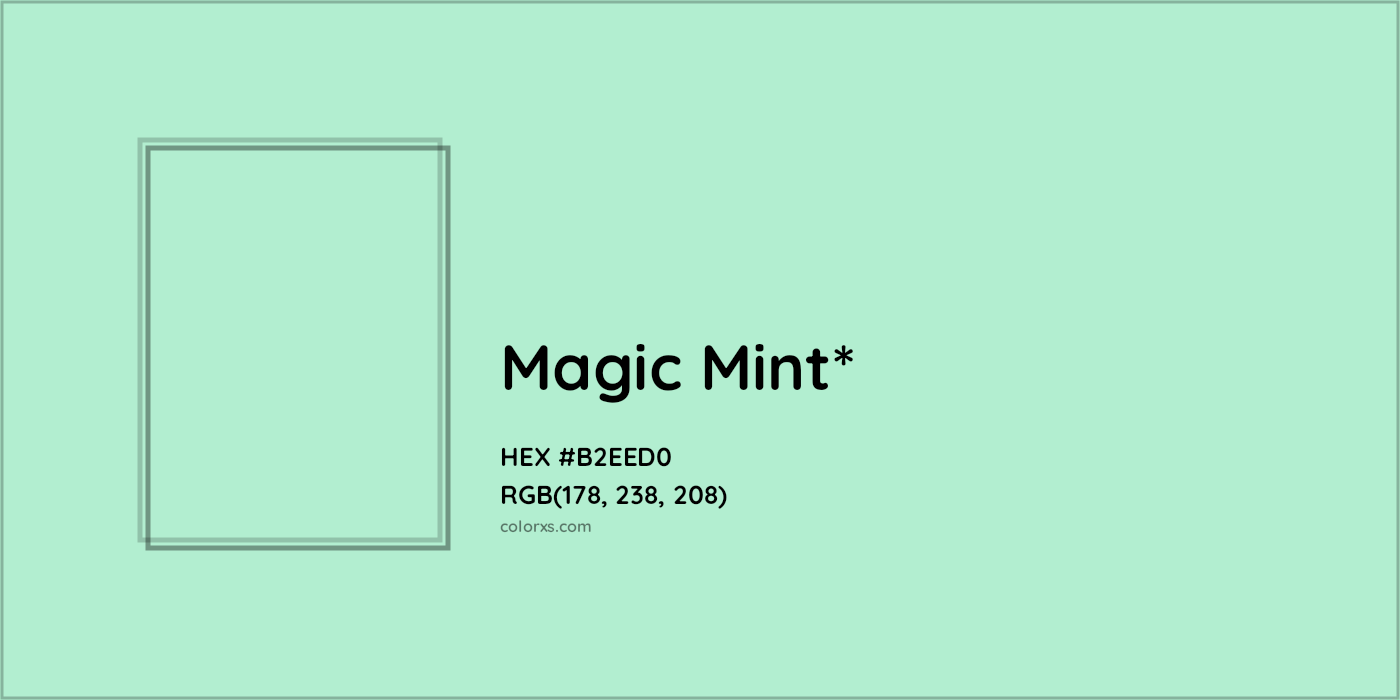 HEX #B2EED0 Color Name, Color Code, Palettes, Similar Paints, Images