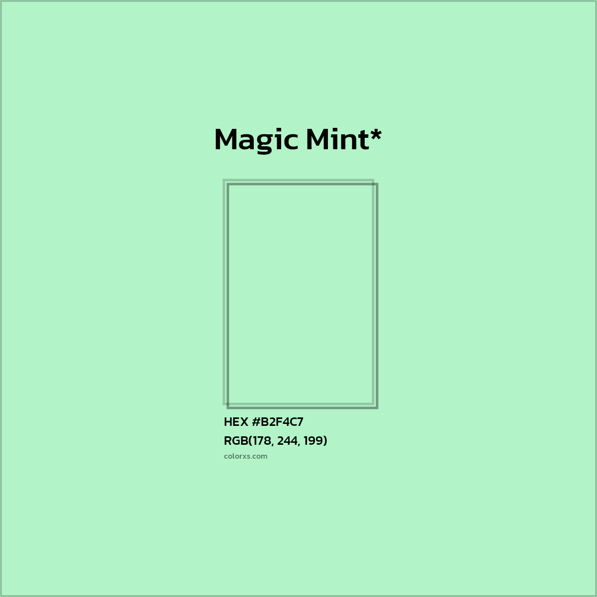 HEX #B2F4C7 Color Name, Color Code, Palettes, Similar Paints, Images