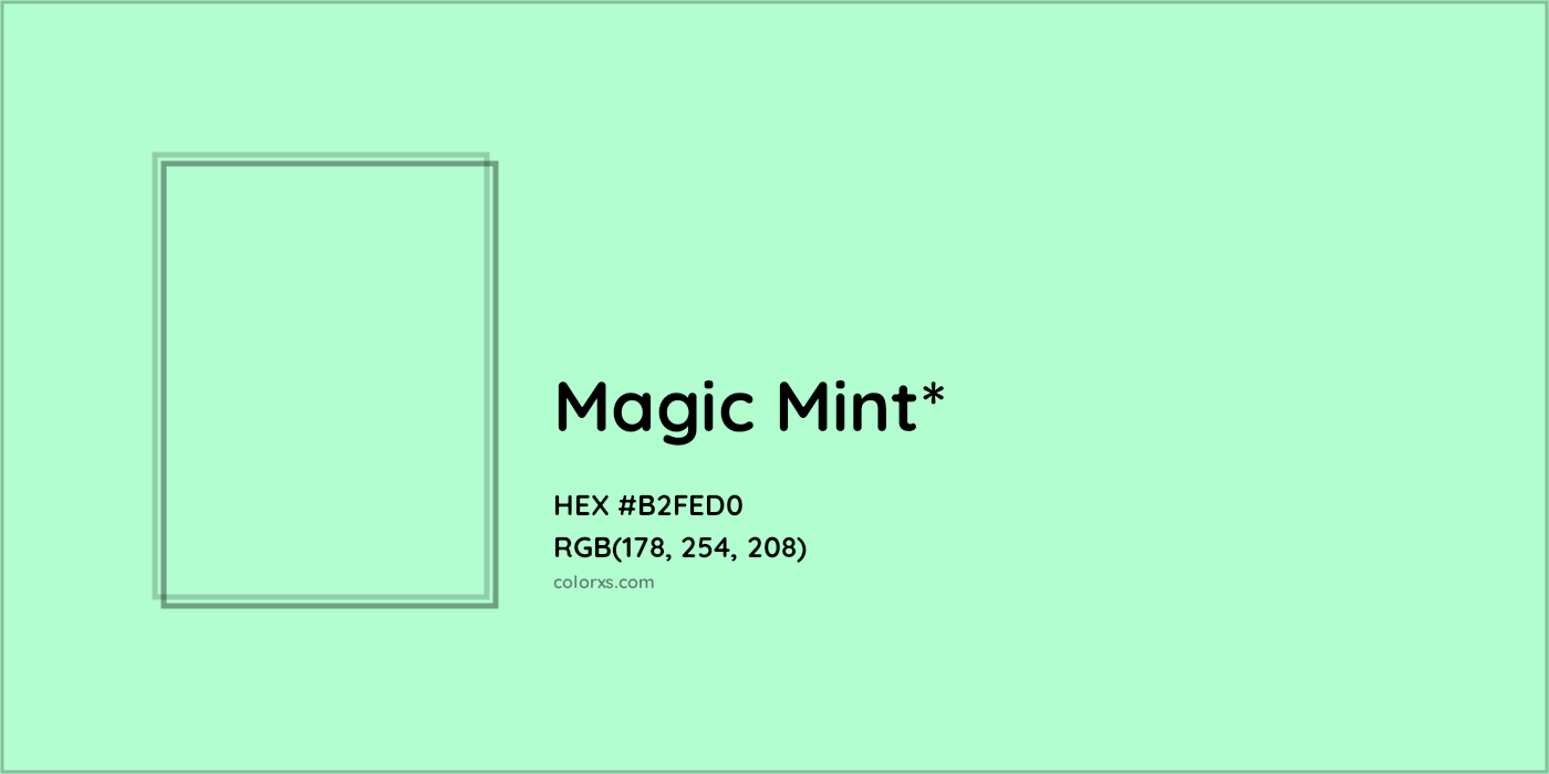 HEX #B2FED0 Color Name, Color Code, Palettes, Similar Paints, Images