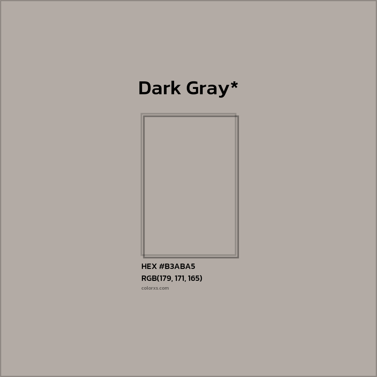 HEX #B3ABA5 Color Name, Color Code, Palettes, Similar Paints, Images