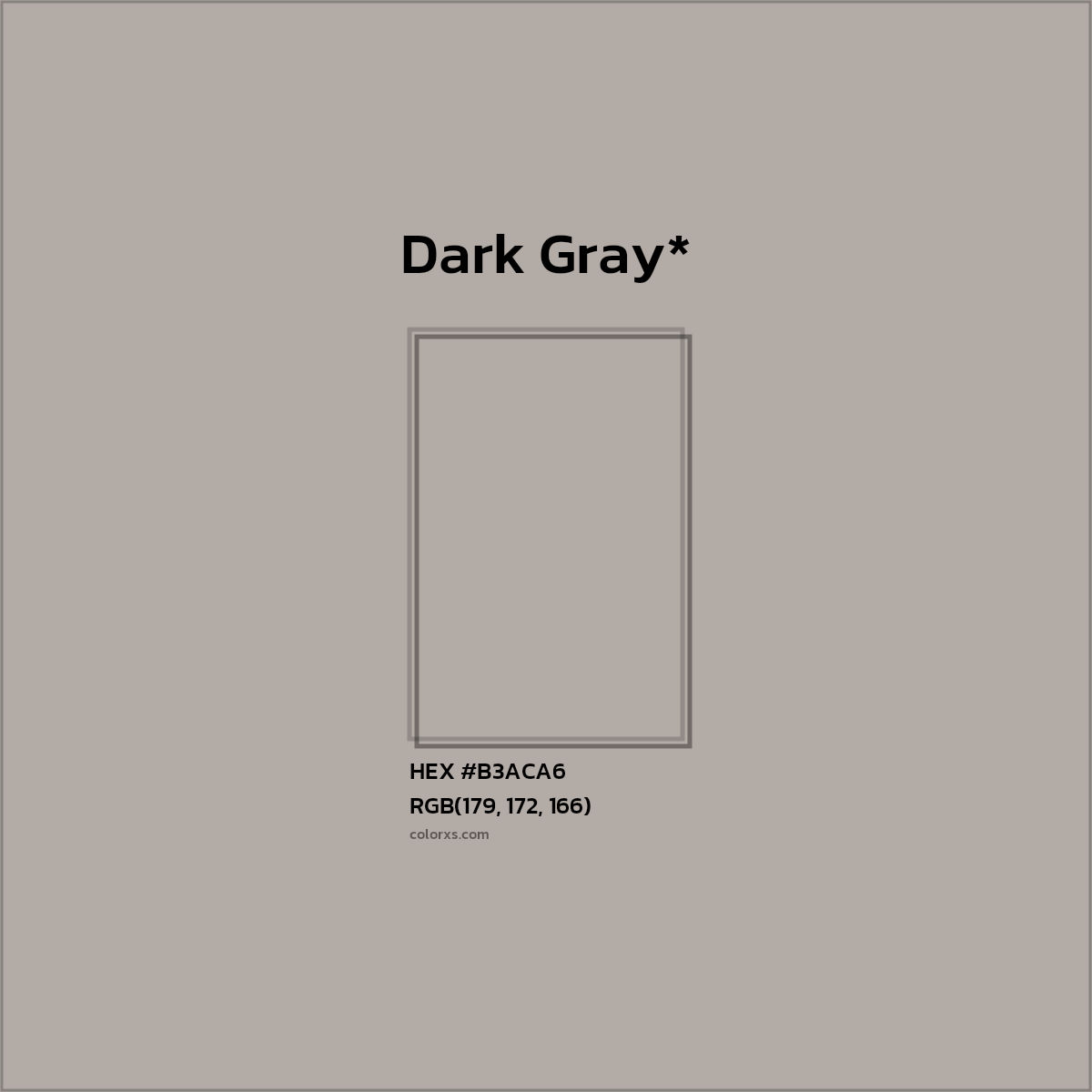 HEX #B3ACA6 Color Name, Color Code, Palettes, Similar Paints, Images