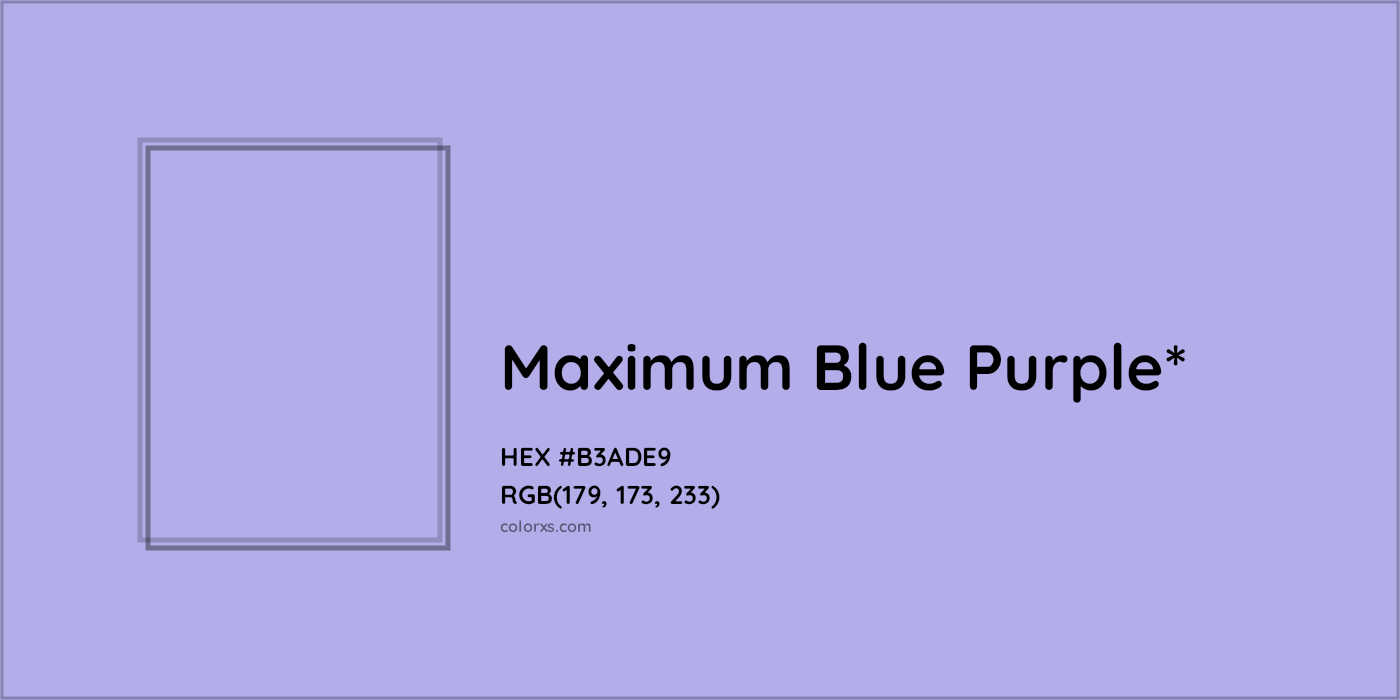 HEX #B3ADE9 Color Name, Color Code, Palettes, Similar Paints, Images