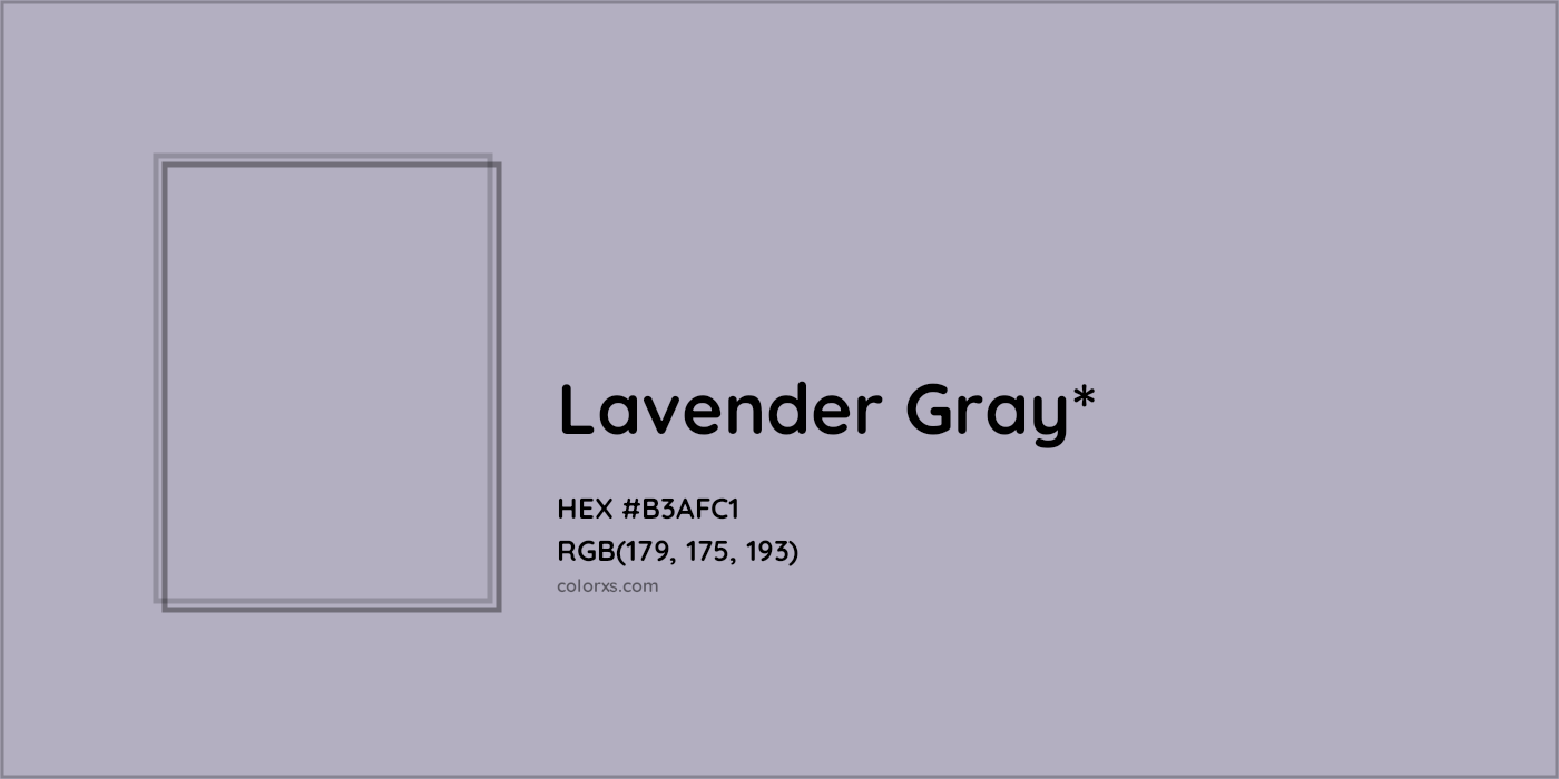 HEX #B3AFC1 Color Name, Color Code, Palettes, Similar Paints, Images