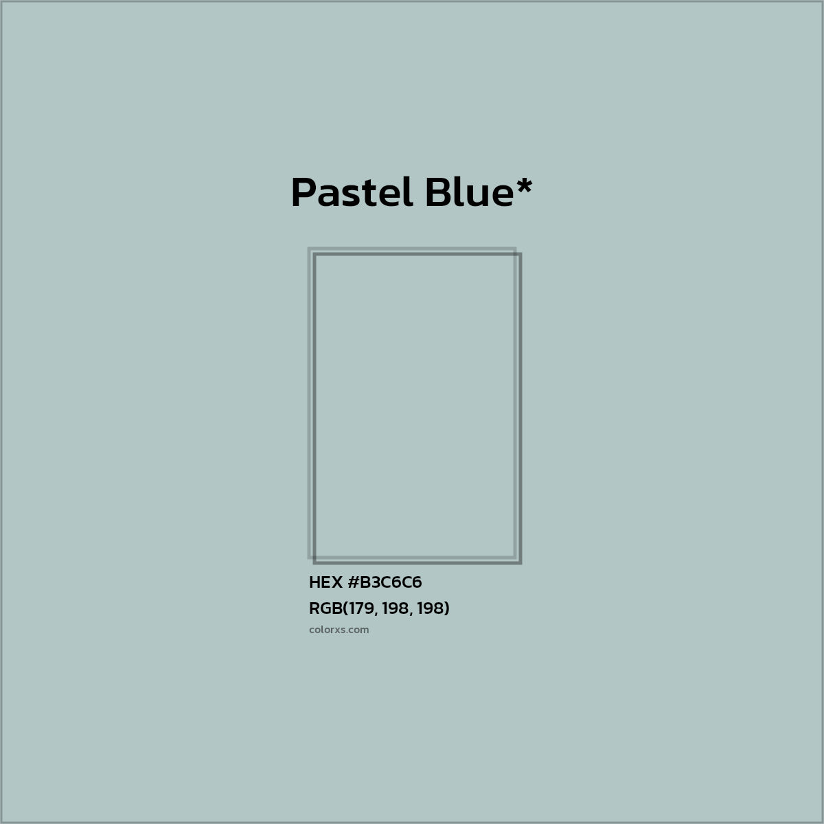 HEX #B3C6C6 Color Name, Color Code, Palettes, Similar Paints, Images