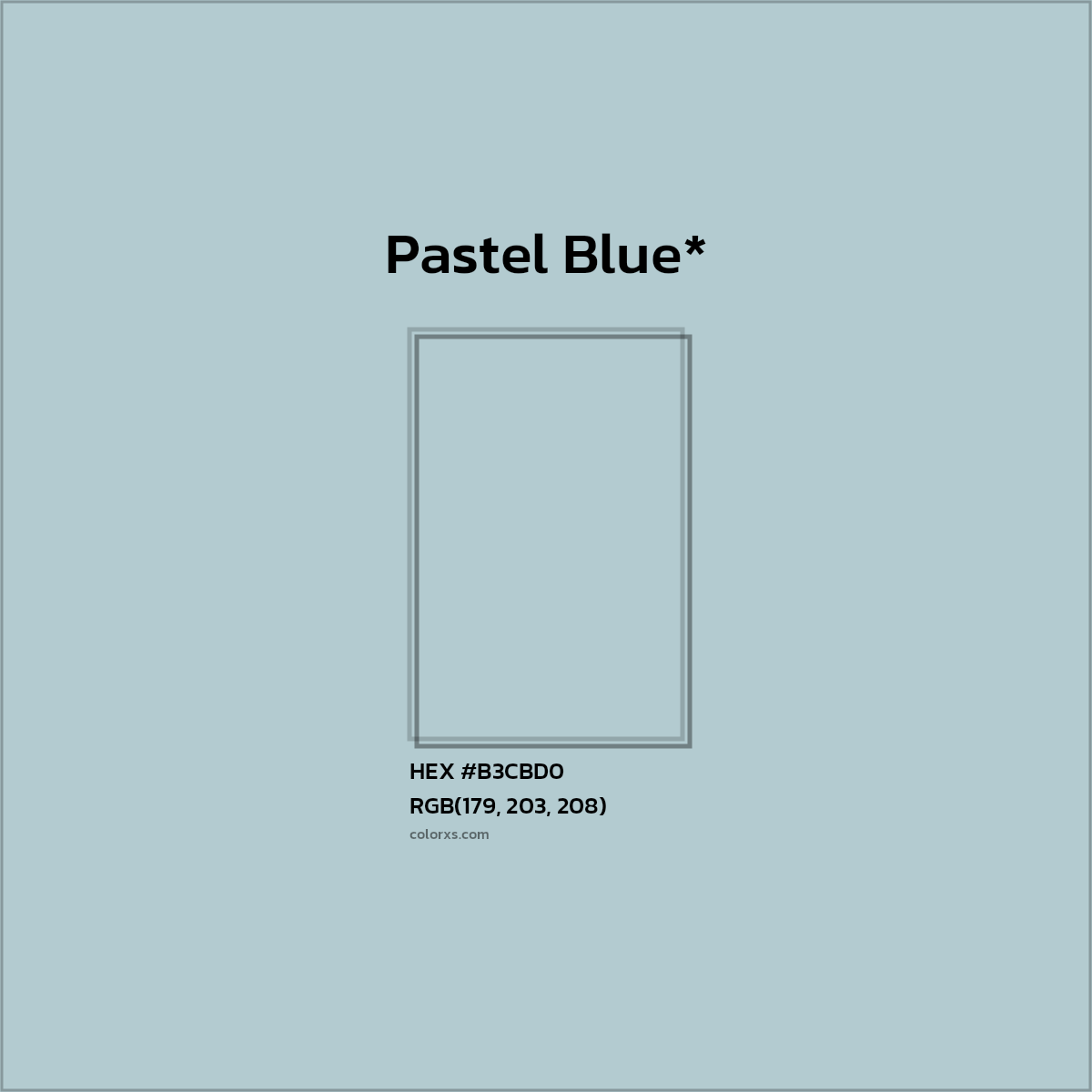 HEX #B3CBD0 Color Name, Color Code, Palettes, Similar Paints, Images