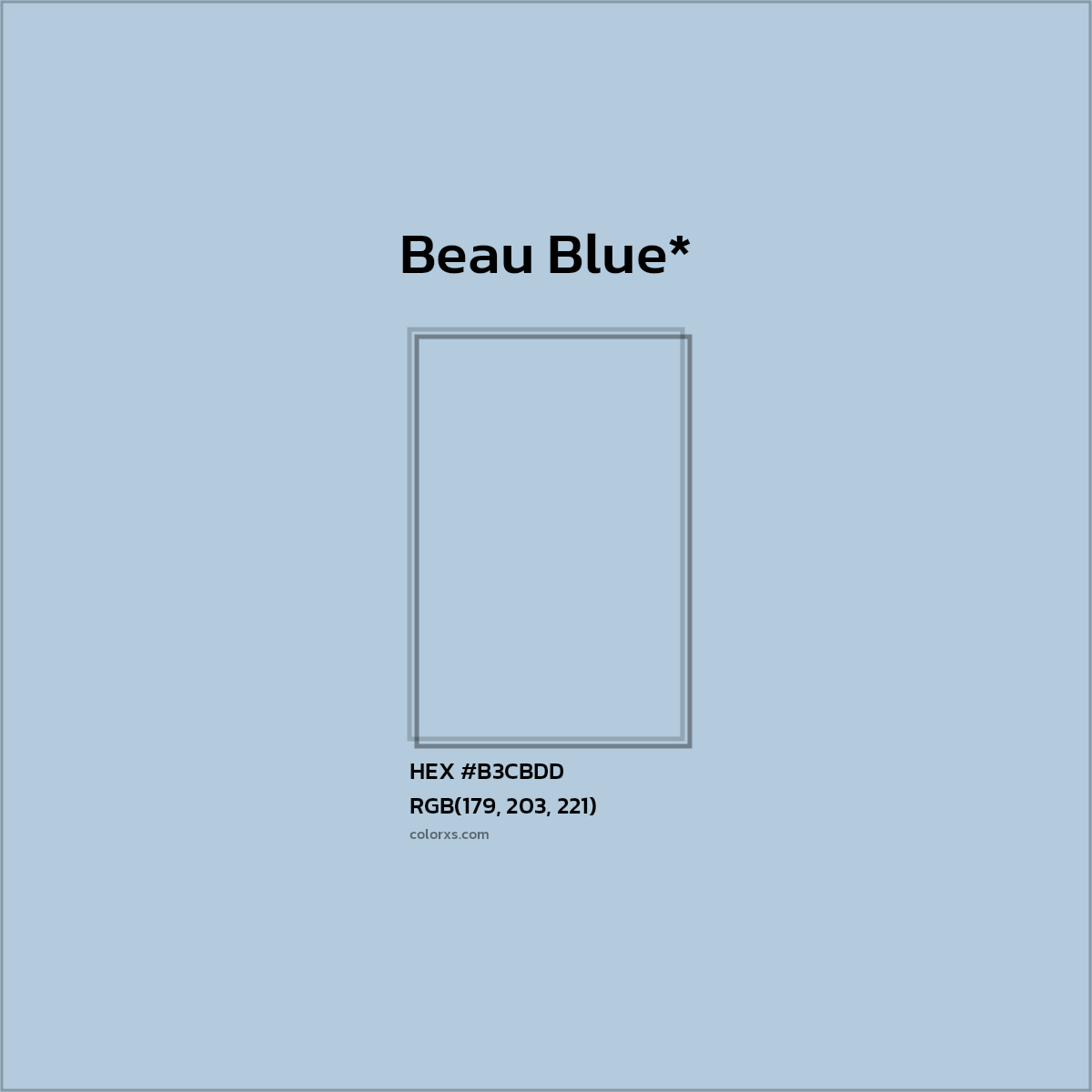 HEX #B3CBDD Color Name, Color Code, Palettes, Similar Paints, Images
