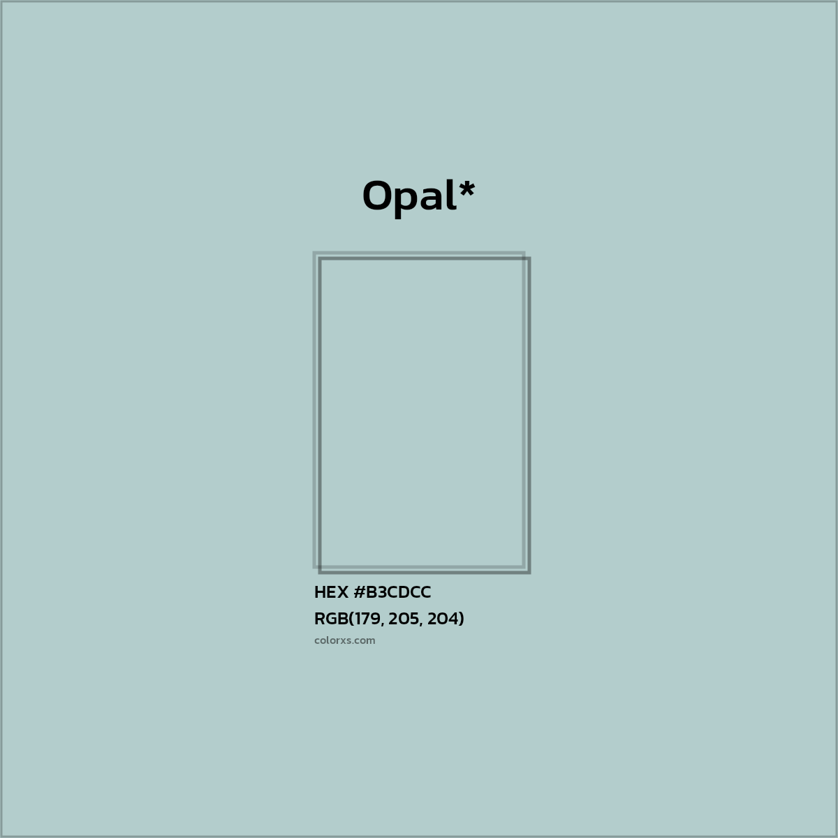HEX #B3CDCC Color Name, Color Code, Palettes, Similar Paints, Images