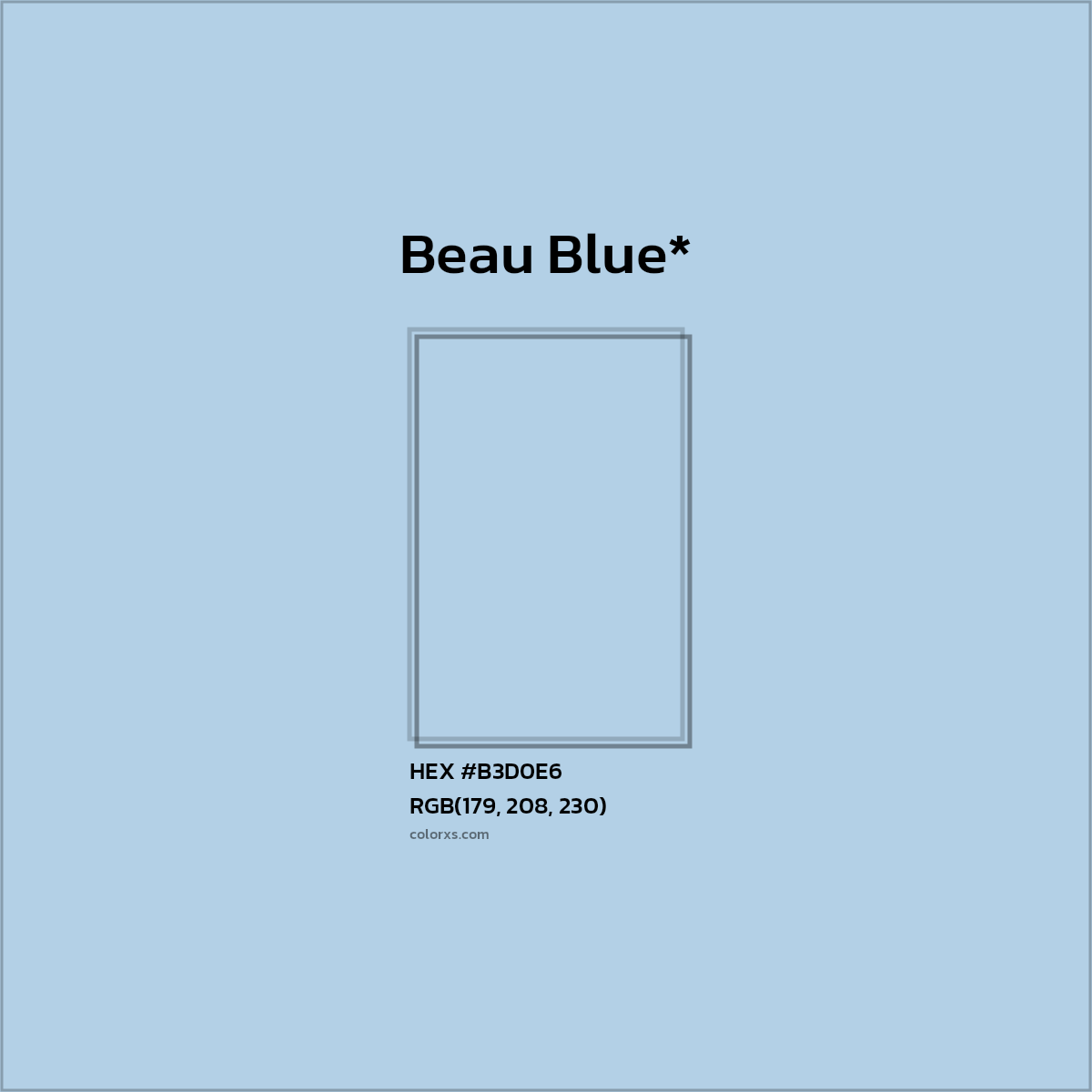 HEX #B3D0E6 Color Name, Color Code, Palettes, Similar Paints, Images