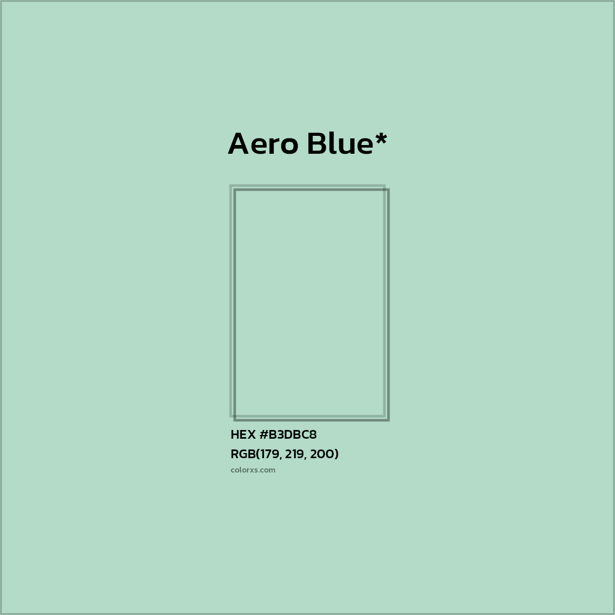 HEX #B3DBC8 Color Name, Color Code, Palettes, Similar Paints, Images