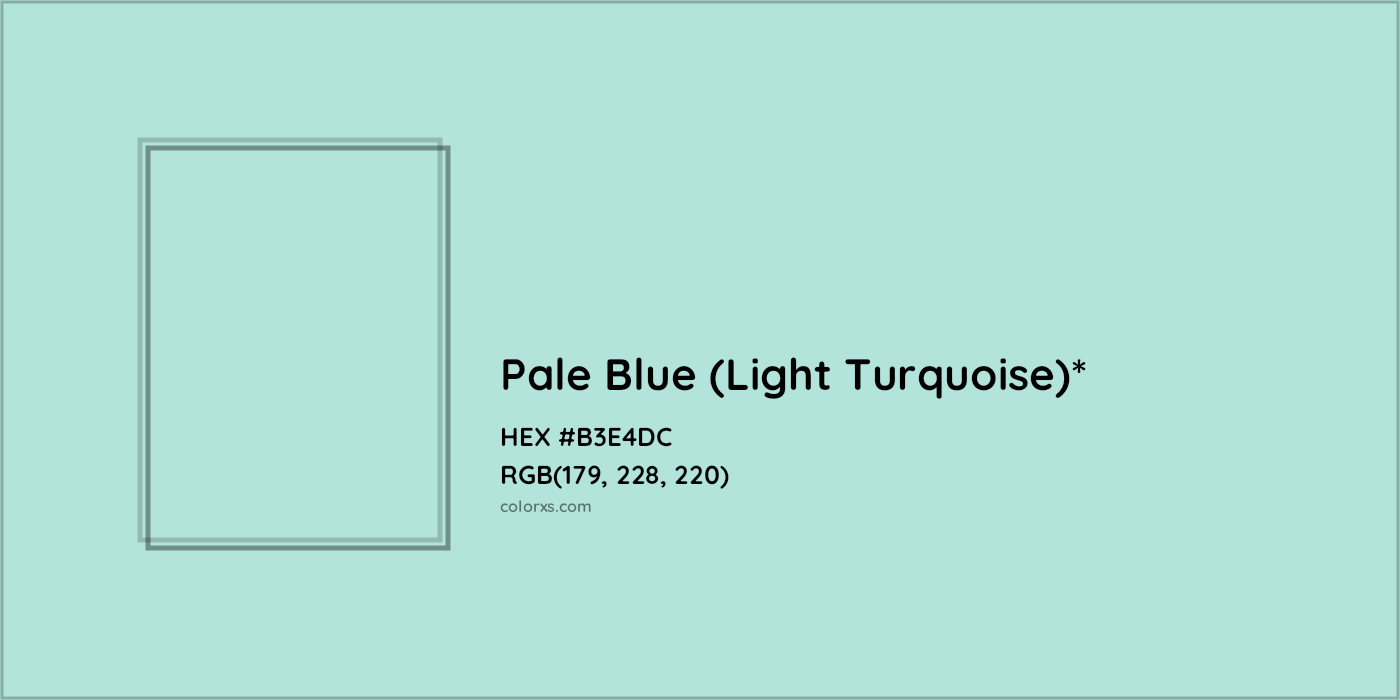 HEX #B3E4DC Color Name, Color Code, Palettes, Similar Paints, Images