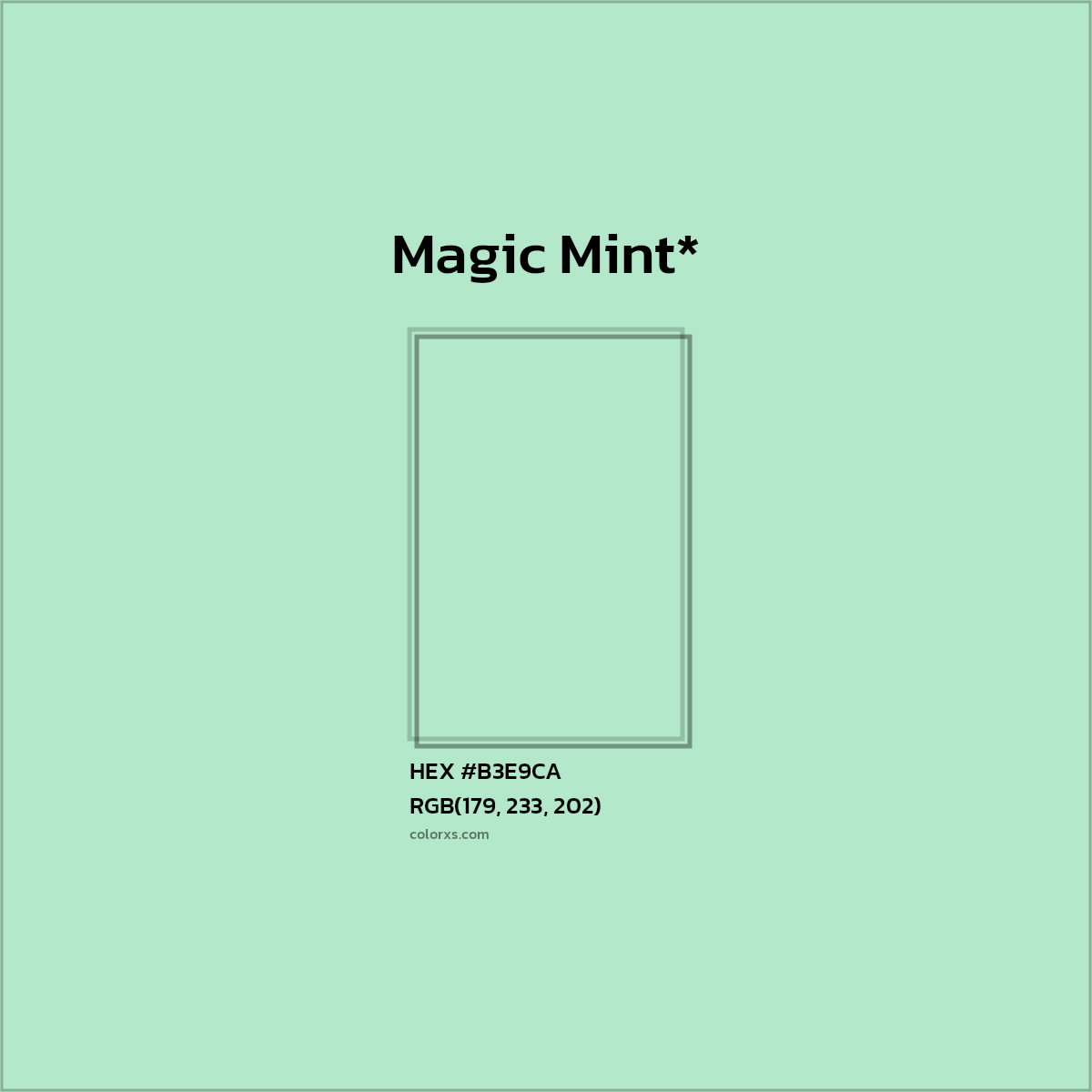 HEX #B3E9CA Color Name, Color Code, Palettes, Similar Paints, Images