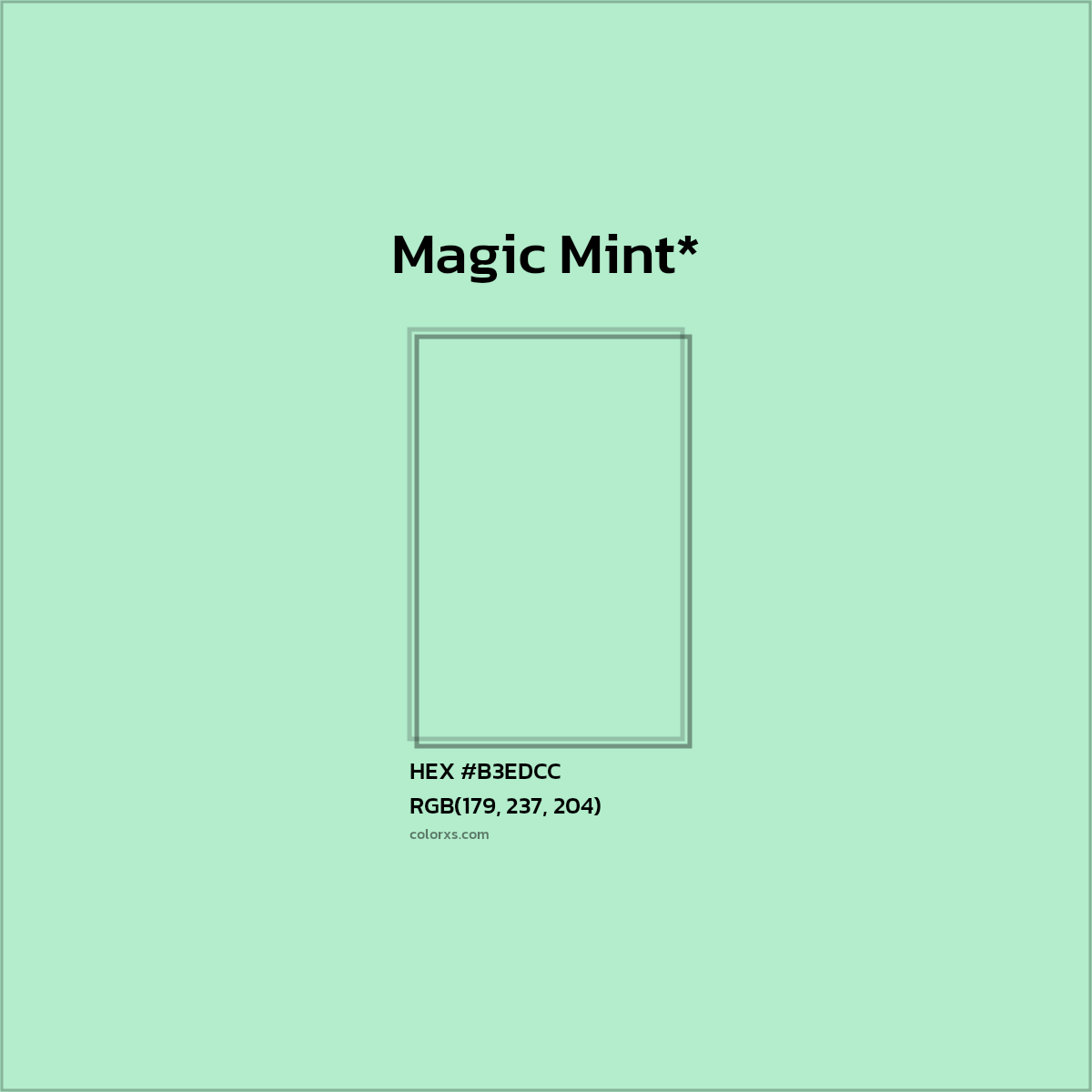 HEX #B3EDCC Color Name, Color Code, Palettes, Similar Paints, Images