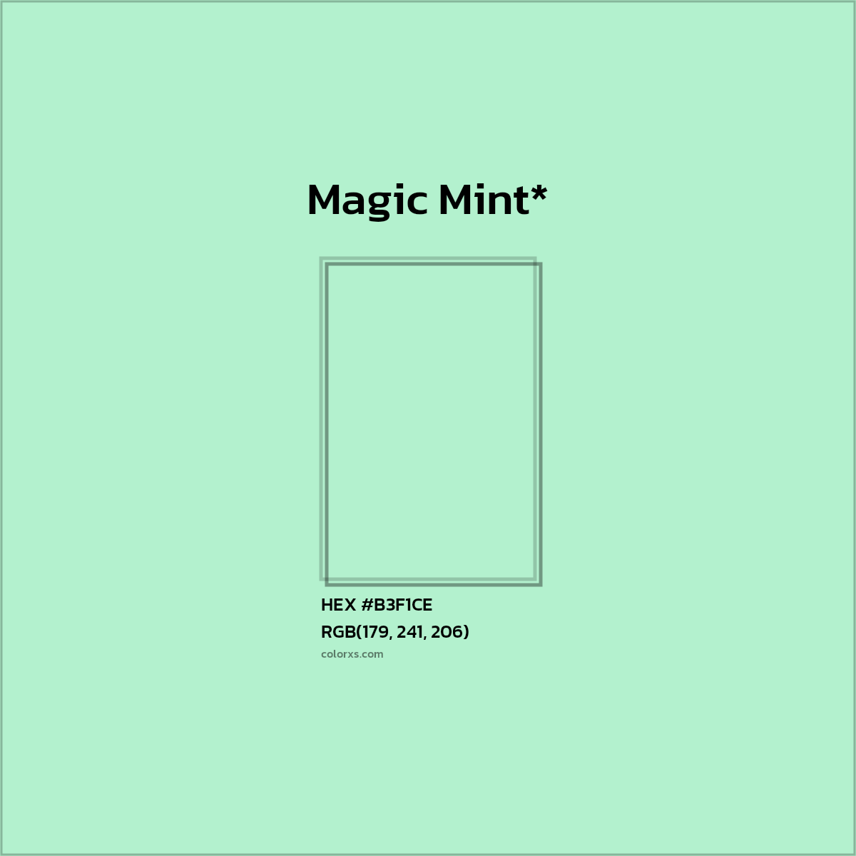 HEX #B3F1CE Color Name, Color Code, Palettes, Similar Paints, Images
