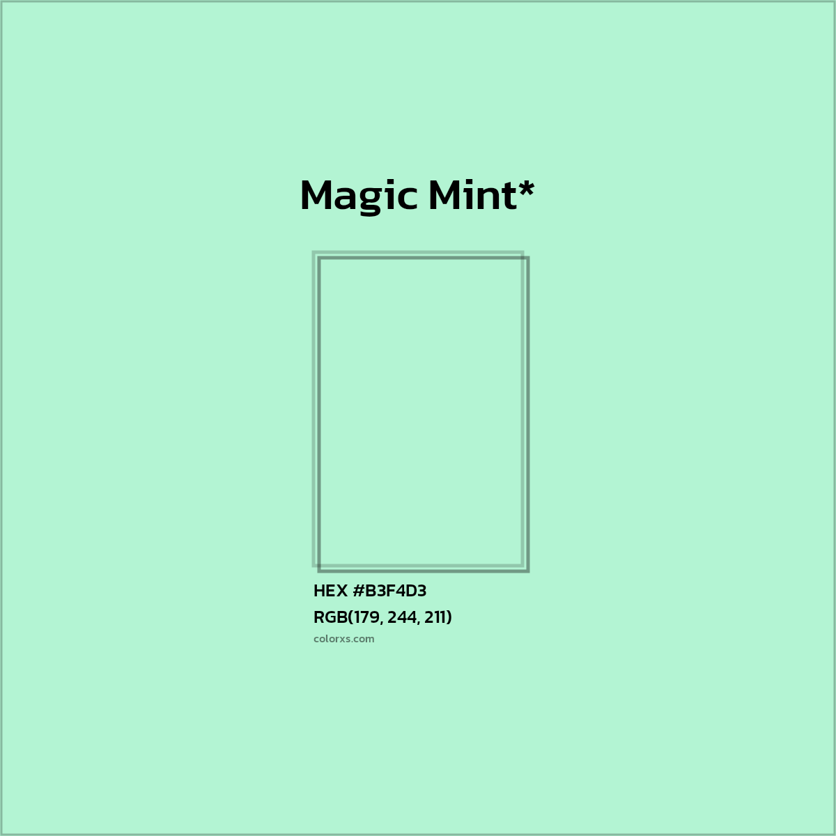 HEX #B3F4D3 Color Name, Color Code, Palettes, Similar Paints, Images