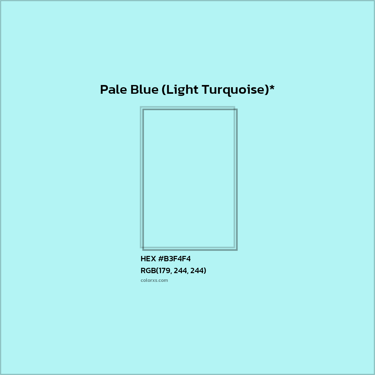 HEX #B3F4F4 Color Name, Color Code, Palettes, Similar Paints, Images