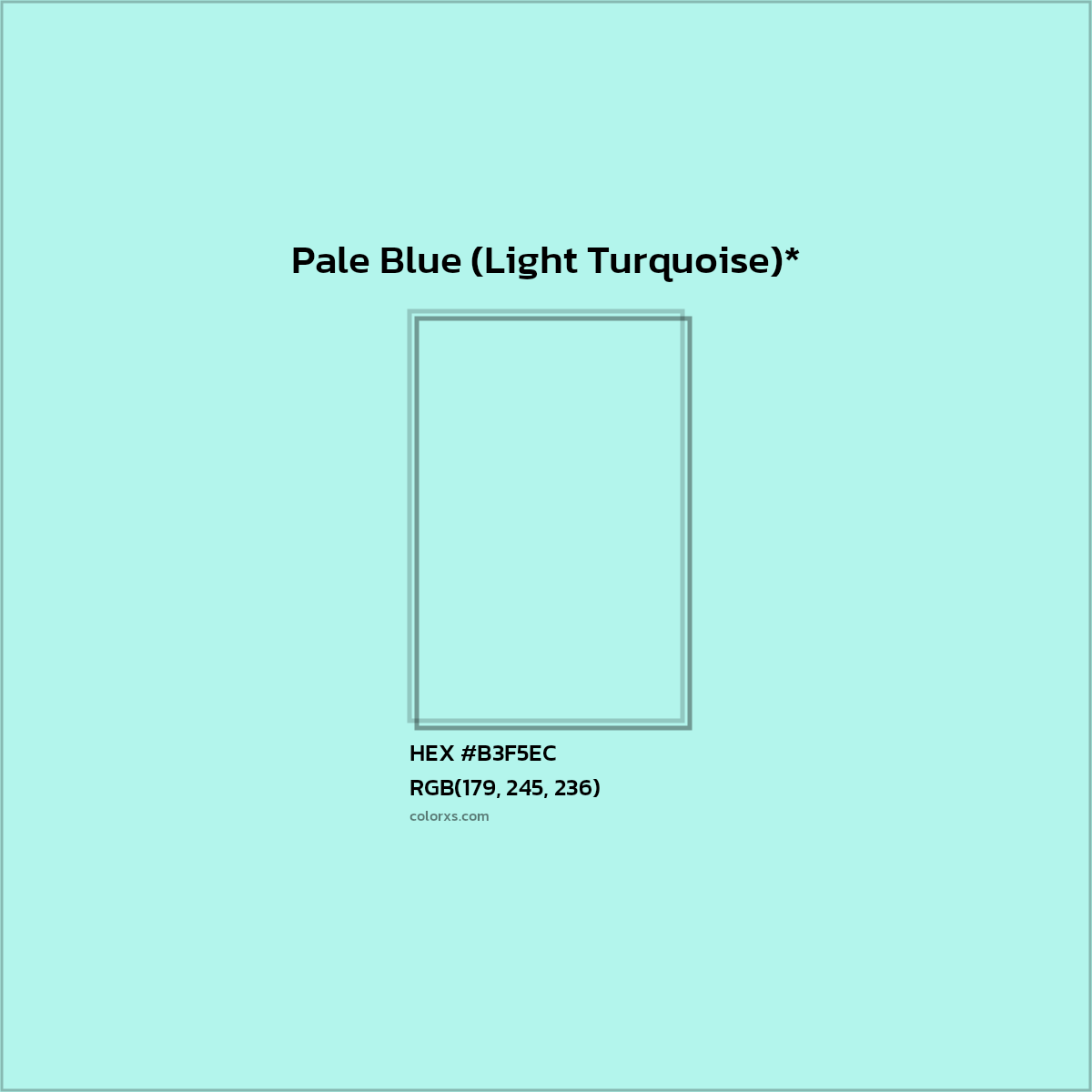 HEX #B3F5EC Color Name, Color Code, Palettes, Similar Paints, Images