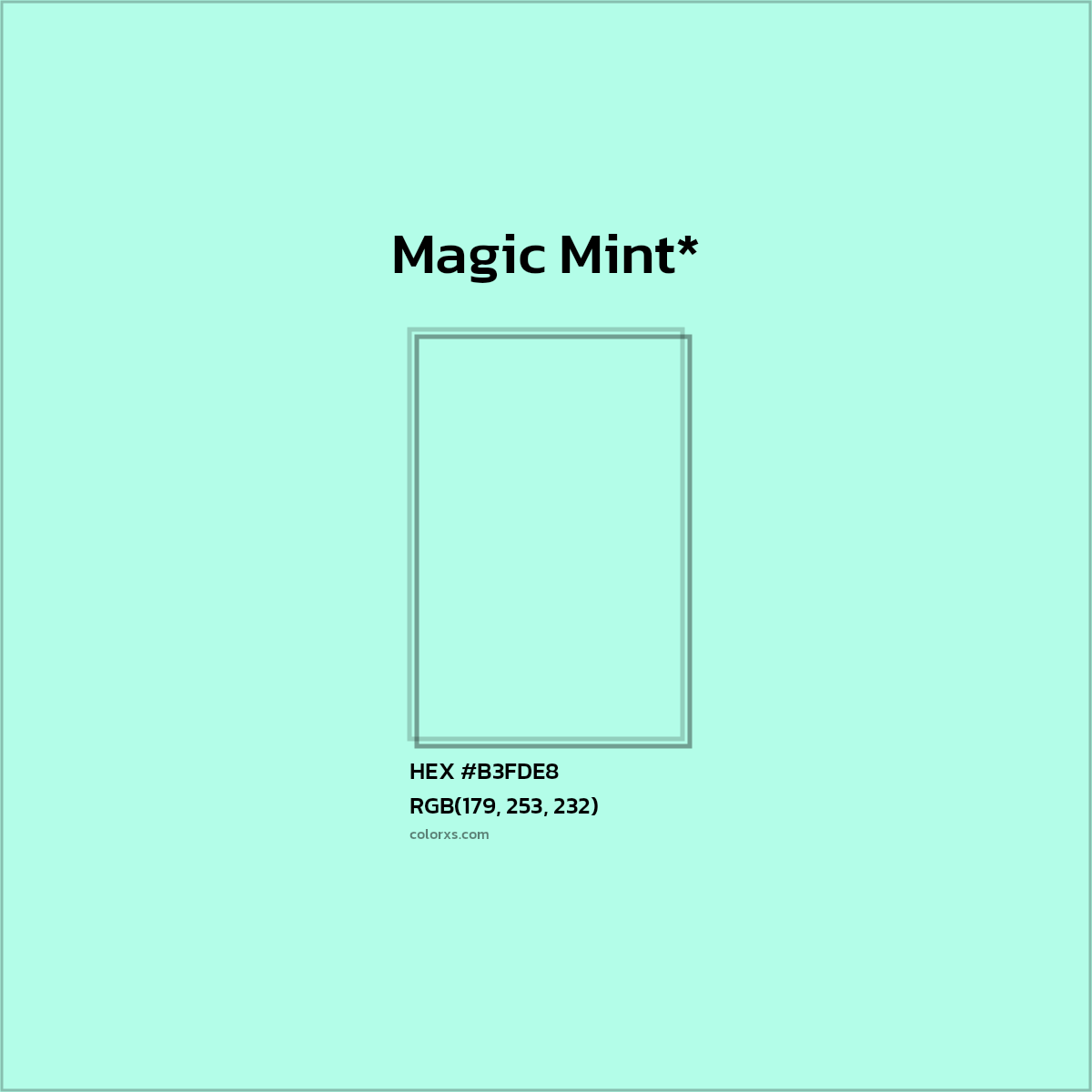 HEX #B3FDE8 Color Name, Color Code, Palettes, Similar Paints, Images