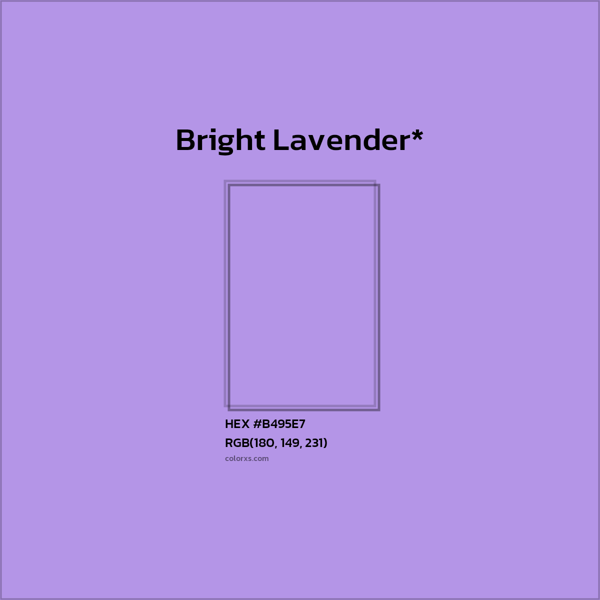 HEX #B495E7 Color Name, Color Code, Palettes, Similar Paints, Images