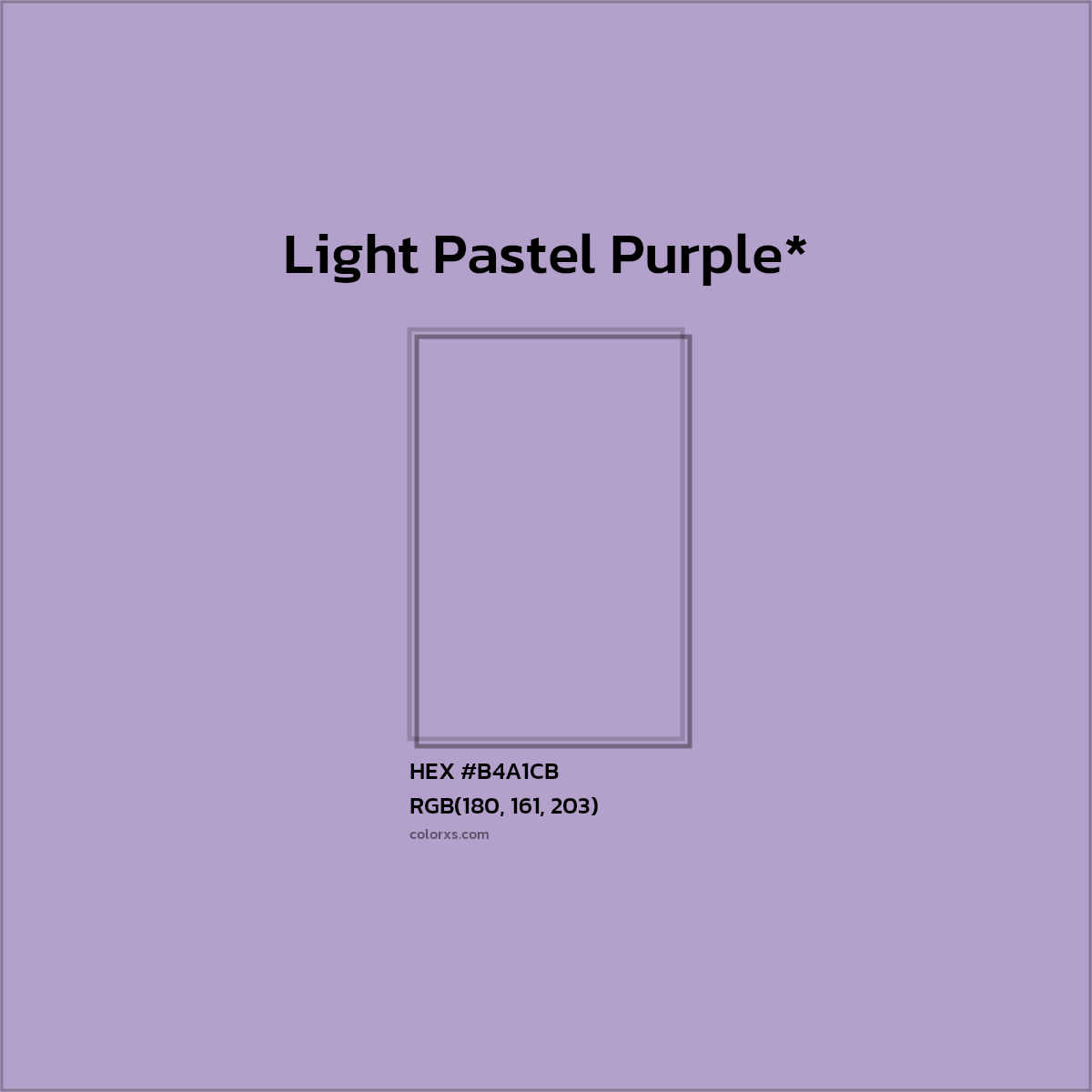 HEX #B4A1CB Color Name, Color Code, Palettes, Similar Paints, Images