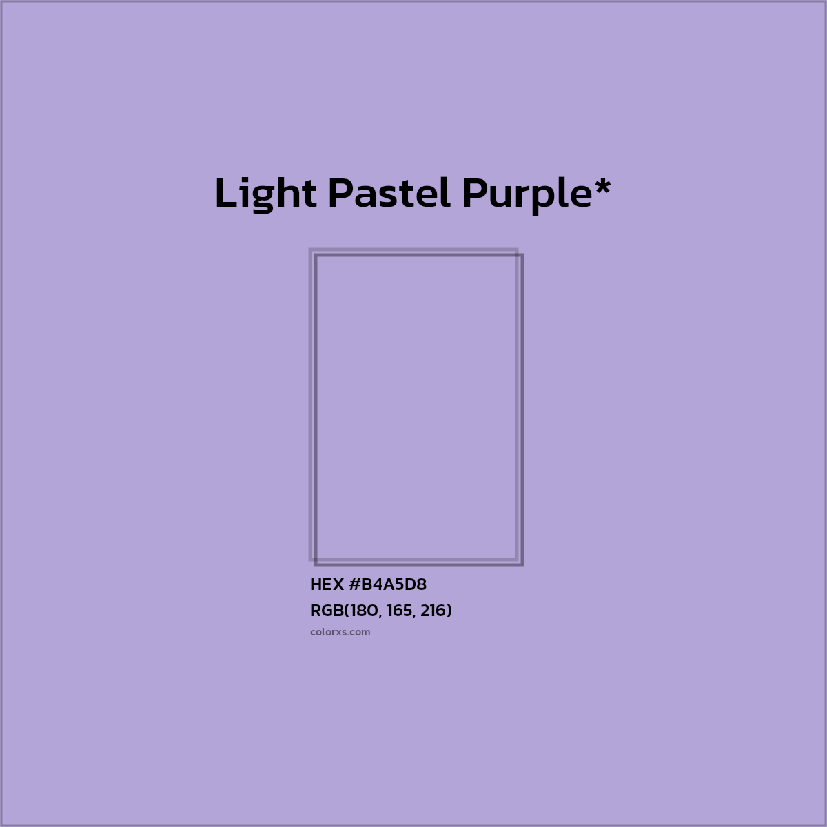 HEX #B4A5D8 Color Name, Color Code, Palettes, Similar Paints, Images