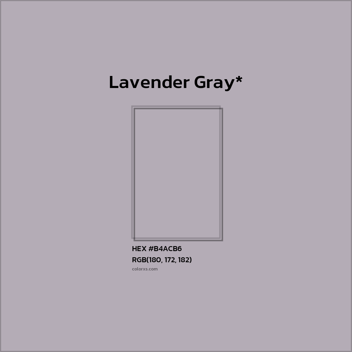 HEX #B4ACB6 Color Name, Color Code, Palettes, Similar Paints, Images
