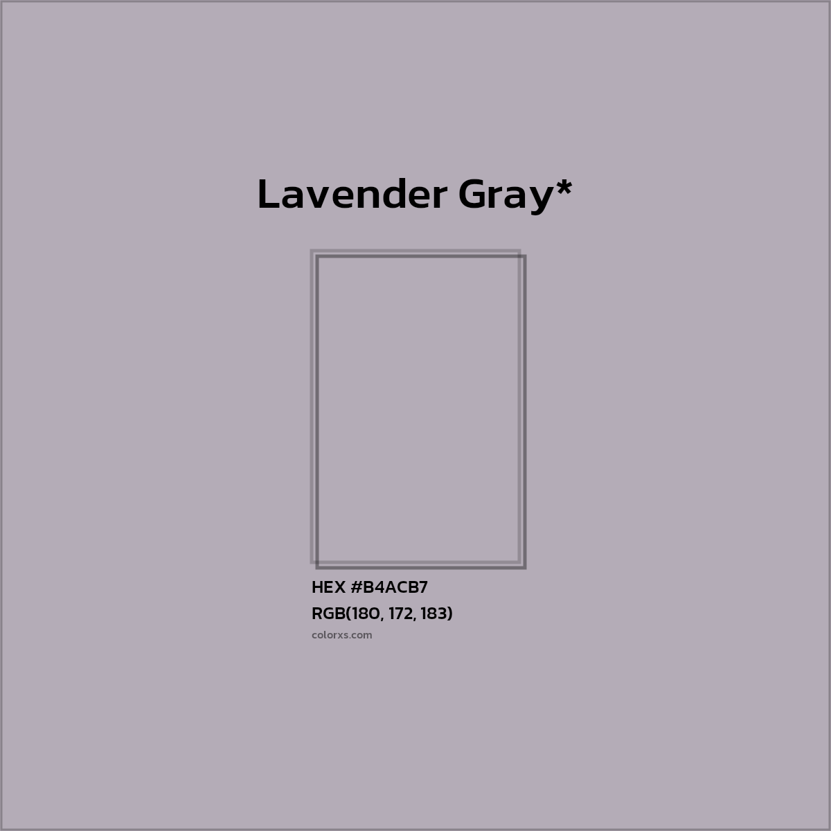 HEX #B4ACB7 Color Name, Color Code, Palettes, Similar Paints, Images