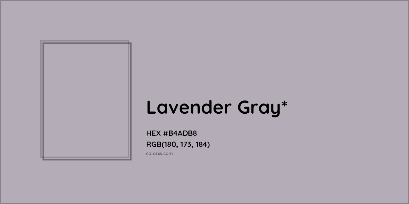 HEX #B4ADB8 Color Name, Color Code, Palettes, Similar Paints, Images