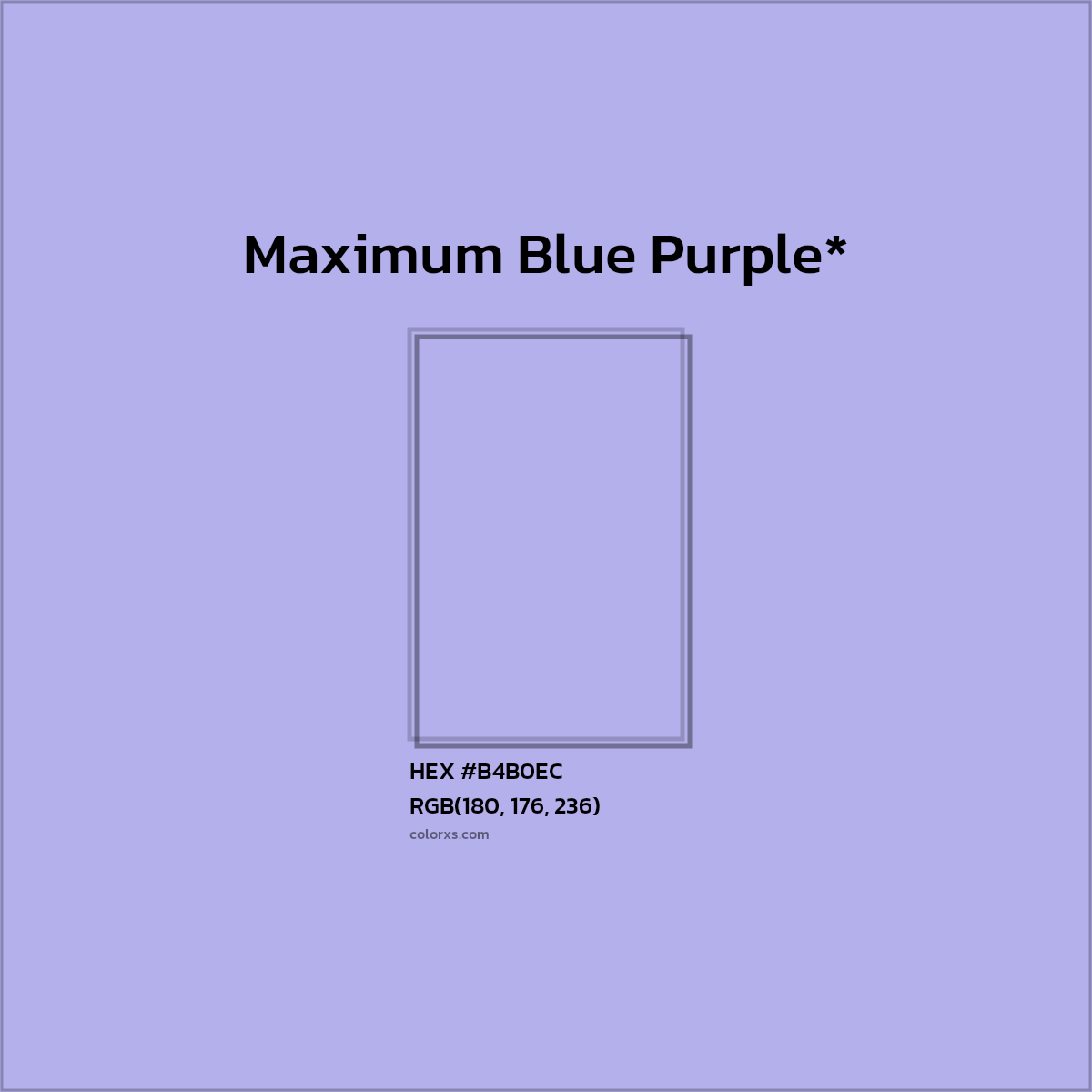 HEX #B4B0EC Color Name, Color Code, Palettes, Similar Paints, Images