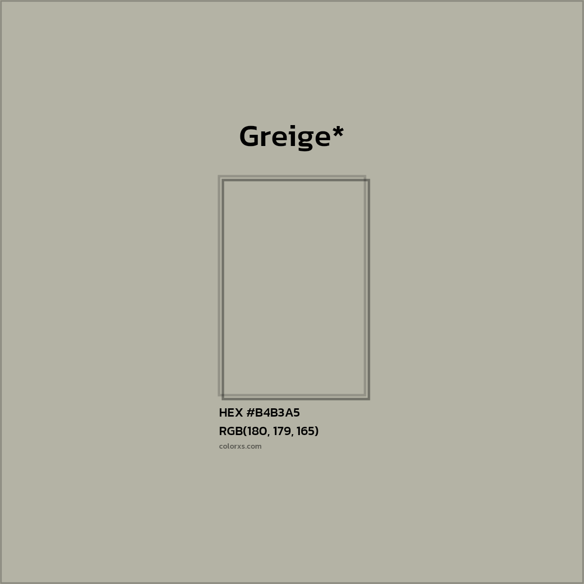 HEX #B4B3A5 Color Name, Color Code, Palettes, Similar Paints, Images