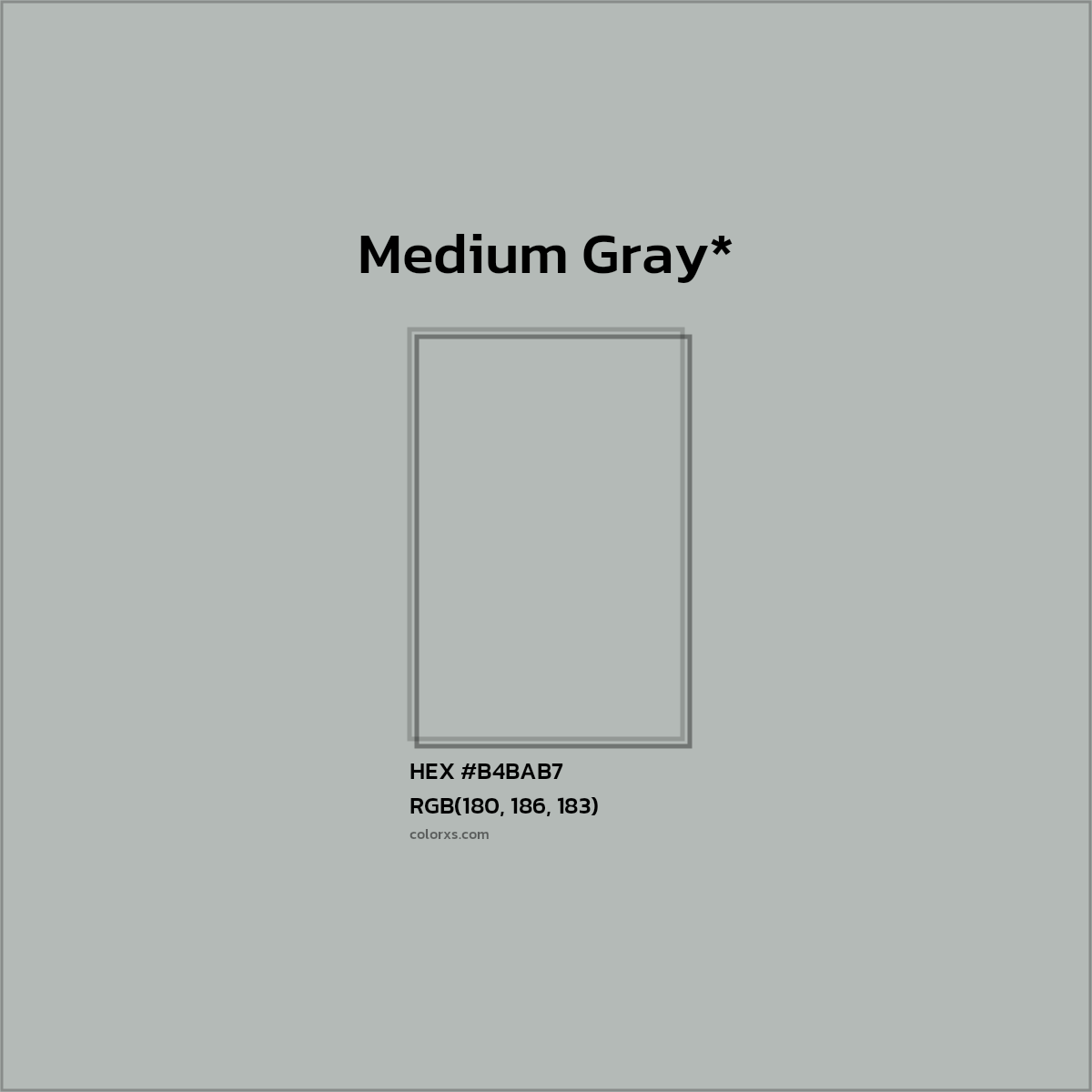HEX #B4BAB7 Color Name, Color Code, Palettes, Similar Paints, Images