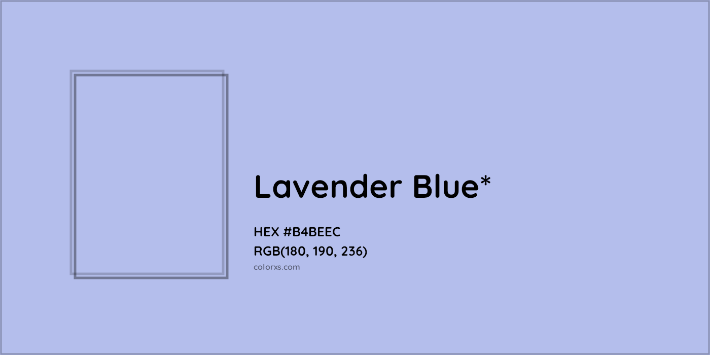HEX #B4BEEC Color Name, Color Code, Palettes, Similar Paints, Images