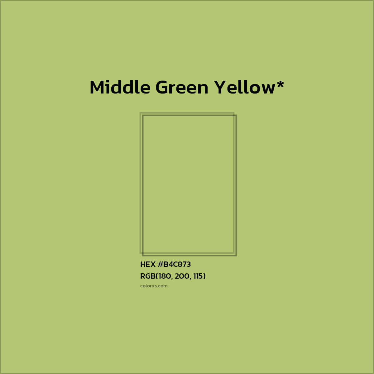 HEX #B4C873 Color Name, Color Code, Palettes, Similar Paints, Images