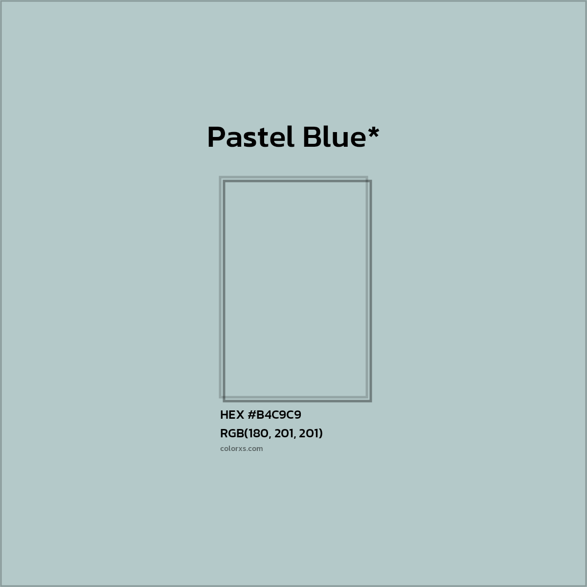 HEX #B4C9C9 Color Name, Color Code, Palettes, Similar Paints, Images