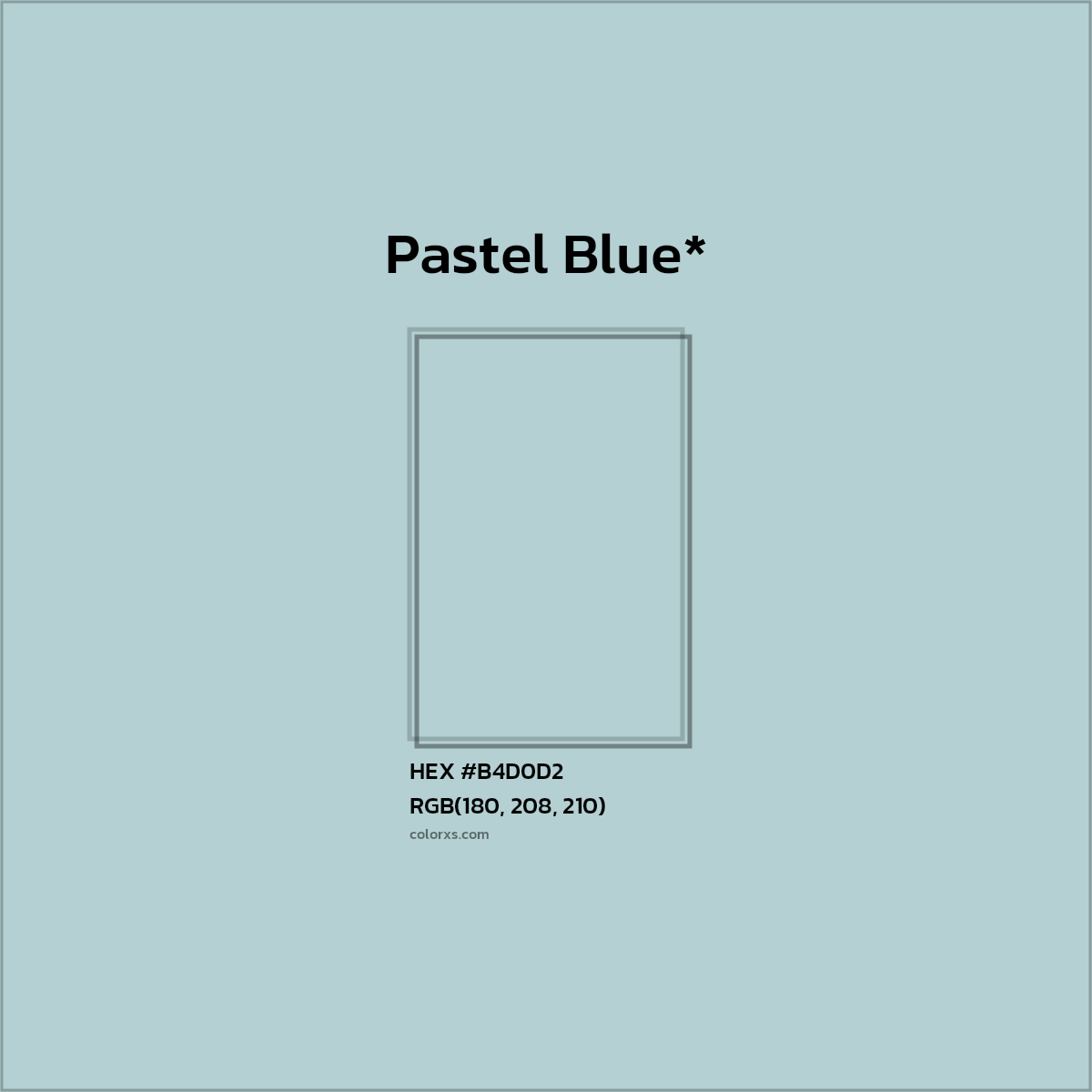 HEX #B4D0D2 Color Name, Color Code, Palettes, Similar Paints, Images