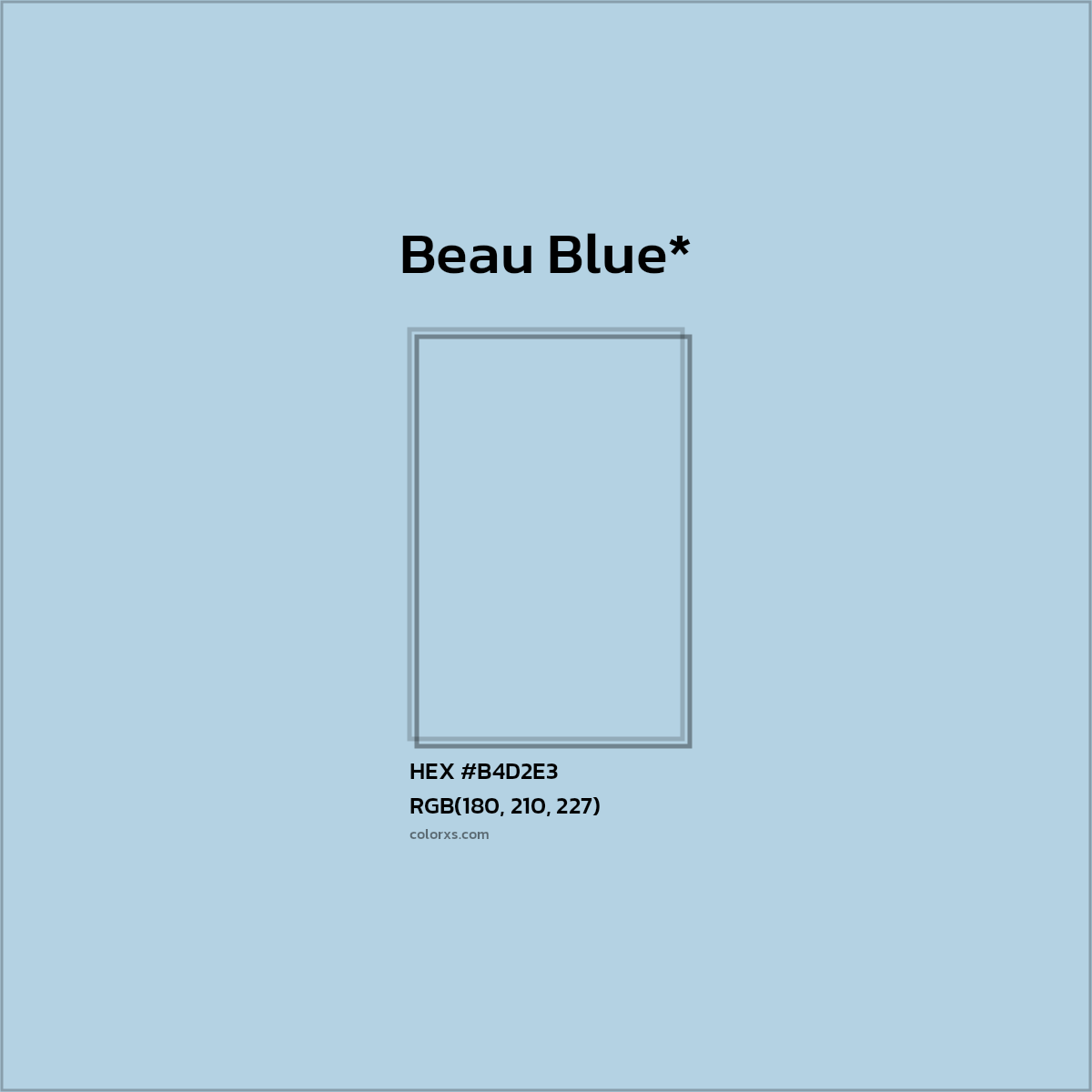 HEX #B4D2E3 Color Name, Color Code, Palettes, Similar Paints, Images