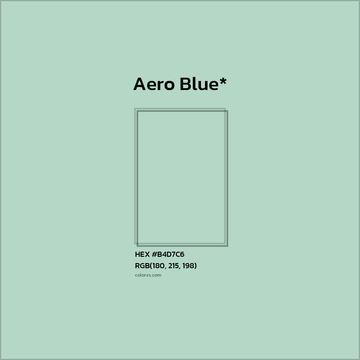 HEX #B4D7C6 Color Name, Color Code, Palettes, Similar Paints, Images