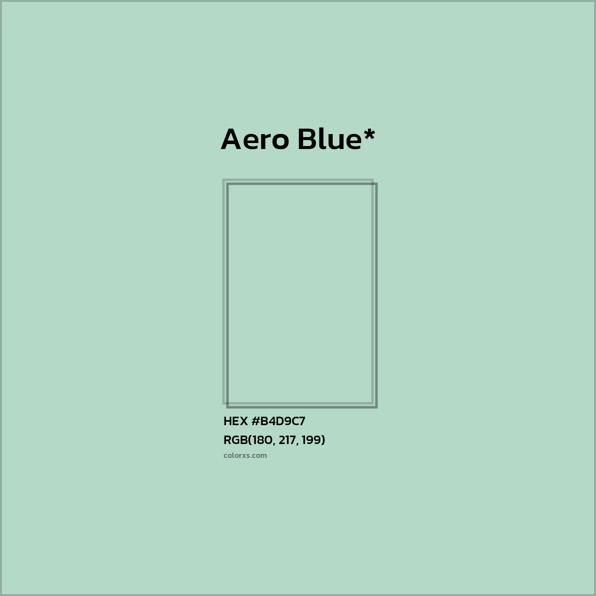 HEX #B4D9C7 Color Name, Color Code, Palettes, Similar Paints, Images