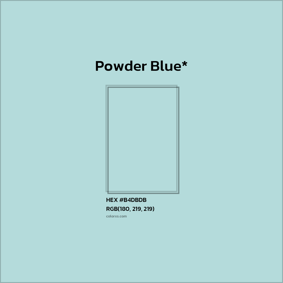 HEX #B4DBDB Color Name, Color Code, Palettes, Similar Paints, Images