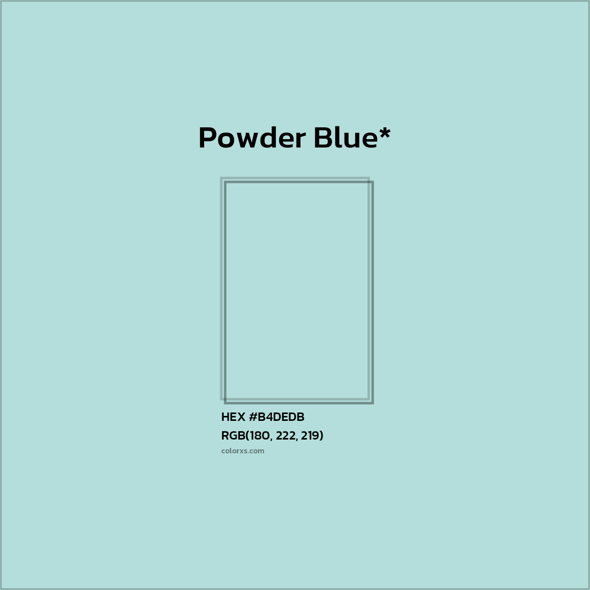 HEX #B4DEDB Color Name, Color Code, Palettes, Similar Paints, Images